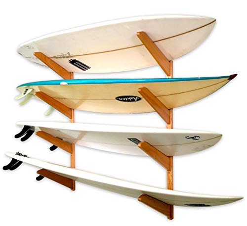 Store Surfboards in Garage - Timber Surfboard Wall Rack