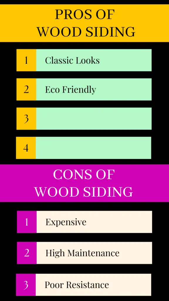 Infographic on Pros & Cons of Real Wood Siding for a Garage