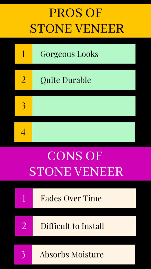 Infographic on Pros & Cons of Stone Veneer Siding for a Garage